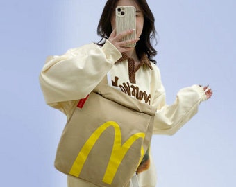 McDonald's, rugzak, cadeau voor haar, koeienhuid tas, uniek ontwerp, cadeau, McDonald's rugzak, handtas
