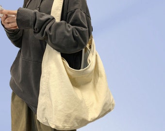 Borsa a tracolla semplice, Borsa a tracolla singola vintage di grande capacità, Vecchia borsa a tracolla lavata, Borsa a tracolla casual, Ritorno a scuola, Borsa in tela