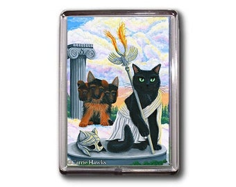 Hades God of the Underworld Magnet Cerberus Cat Greek Mythology Black Cat German Shepherd Framed Magnet Cat Lovers Gifts Carrie Hawks