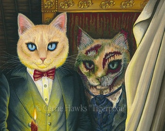 Dorian Gray Cat Art Cat Painting The Picture of Dorian Gray Gothic Cat Art Limited Edition Canvas Print 11x14 Art For Cat Lover Carrie Hawks