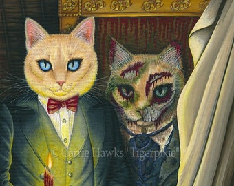 Dorian Gray Cat Art Cat Painting The Picture Of Dorian Gray Gothic Cat Art Oscar Wilde Literary Cat Art Print Cat Lovers Art