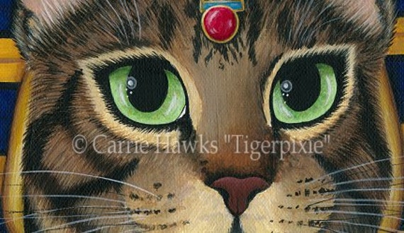 Egyptian Pharaoh Cat Bastet Art Egypt Mau Cat Bast Tarot King of
