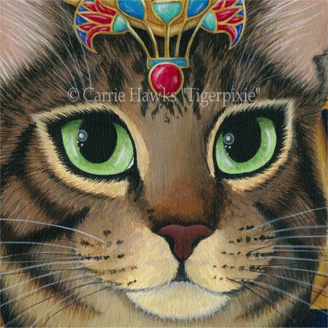 Egyptian Pharaoh Cat Bastet Art Egypt Mau Cat Bast Tarot King of