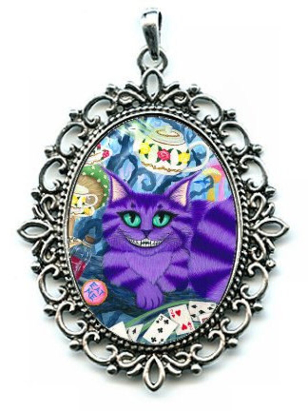 Cheshire Cat Necklace Alice in Wonderland Cat Cheshire Cameo Etsy