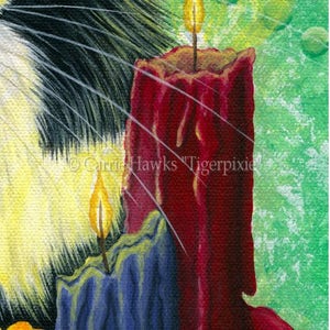 Day of the Dead Cat Art Cat Painting Candles Gothic Mexican Sugar Skull Cat Fantasy Cat Art Print Cat Lovers Art Carrie Hawks image 4