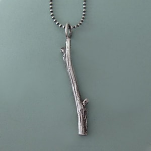 Twig Necklace in Sterling Silver, Live Oak, Outdoors Gift, Gardening Gift