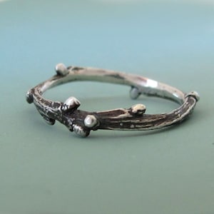 Live Oak Twig Stacking Ring in Sterling Silver image 1