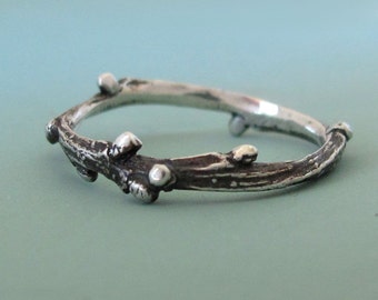 Live Oak Twig Stacking Ring in Sterling Silver