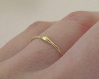 22k Gold Stacking Ring, Rain