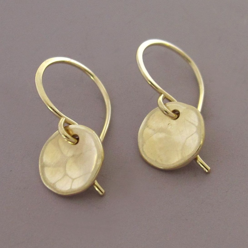 Tiny Pool Earrings in 14k Yellow Gold Free Shipping Etsy