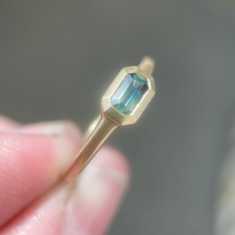 Australian Parti Sapphire Ring in 14k Yellow Gold image 3