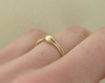 Rain Engagement Ring in 14k Yellow Gold, Stoneless Engagement Ring
