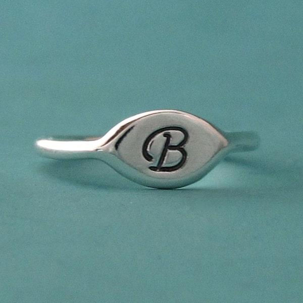 Sterling Silver Initial Rings - Etsy