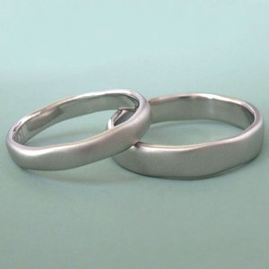 Palladium 950 River Wedding Band, Modern Organic Wedding Ring, Choose a Finish and Width image 2