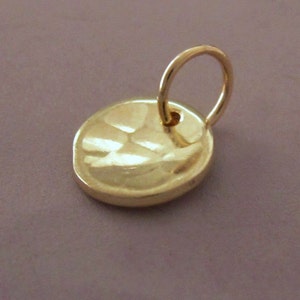 14k Yellow, Rose or White Gold Tiny Charm, Customize with Initial Letter