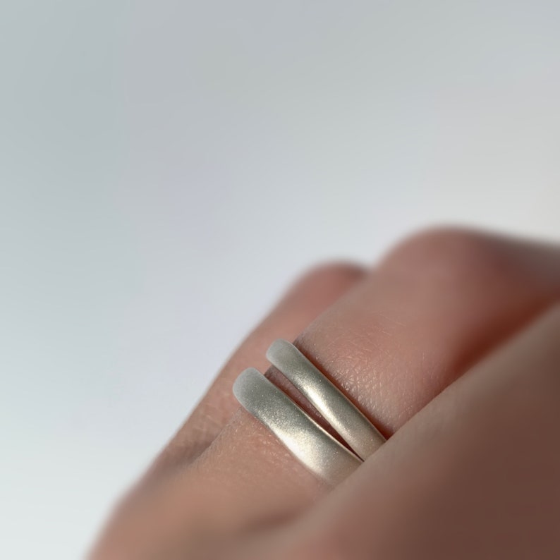 River Wedding Ring in Recycled Sterling Silver, Modern Organic Wedding Ring, Choose a Finish and Width image 4