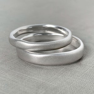 River Wedding Ring in Recycled Sterling Silver, Modern Organic Wedding Ring, Choose a Finish and Width image 2