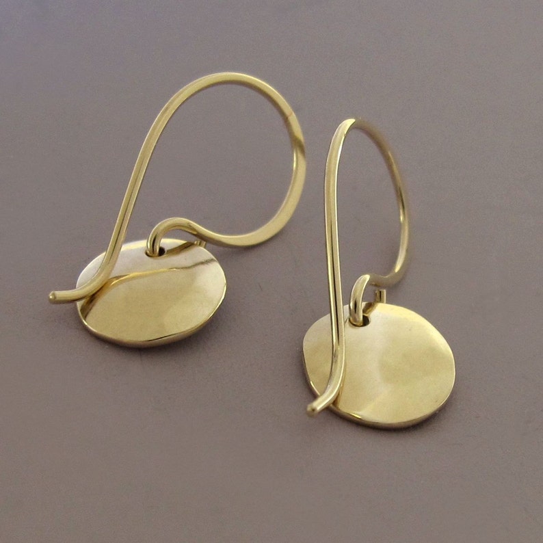 Tiny Pool Earrings in 14k Yellow Gold Free Shipping | Etsy