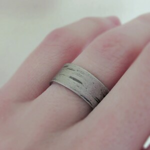 Birch Bark Wedding Ring in 14k Palladium White Gold, Choose a Width image 5