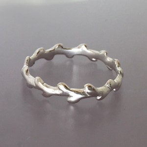 Laurel Branch Sterling Silver Stacking Ring: Twig Wreath Design