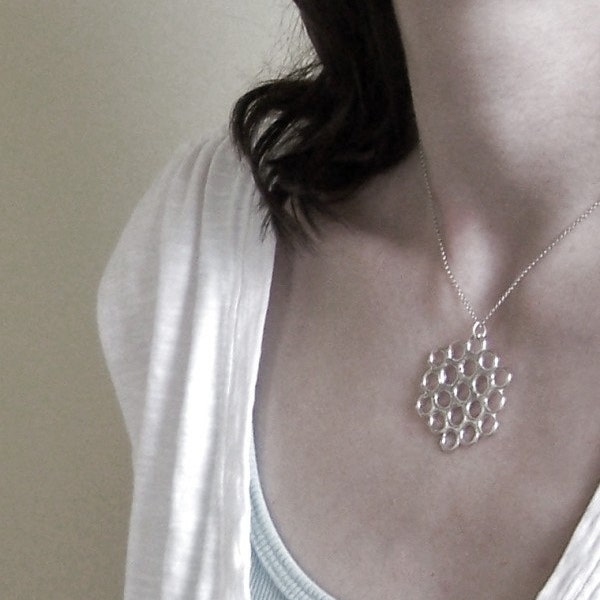 Honeycomb Necklace - Sterling Silver - Large