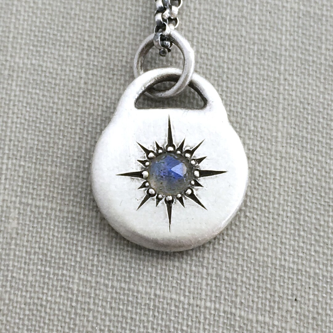 •LUNA• labradorite + rainbow moonstone gold necklace (18