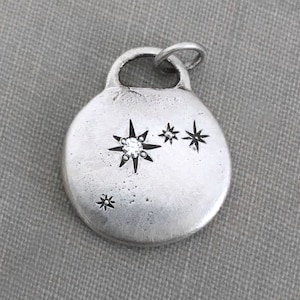 Sterling Silver Zodiac Constellation Pendant: Moissanite or Sapphire