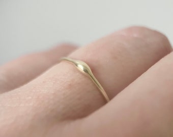 14k Green Gold Stacking Ring, Rain