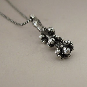 Oxidized Sterling Silver Maple Twig Necklace