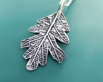 Oak Leaf Necklace in Sterling Silver Free Shipping, Gardening Gift