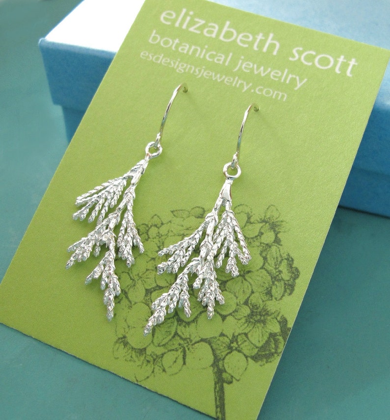 Juniper Branch Earrings in Sterling Silver image 3