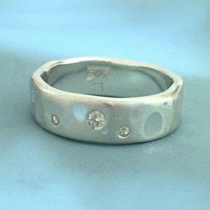 Shoreline Eternity Ring in Sterling Silver with Moissanite