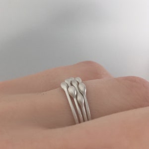 Custom Stacking Ring Set in Sterling Silver, Rain, Build a Custom Ring Set image 5