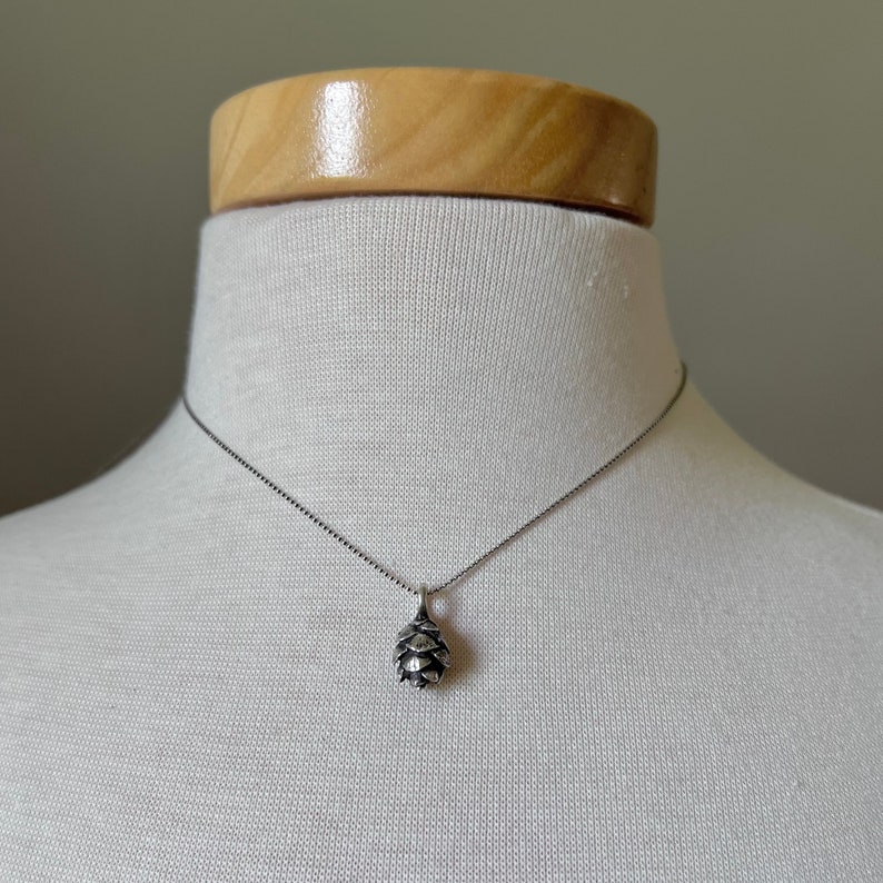 Hemlock Pine Cone Necklace in Sterling Silver image 4