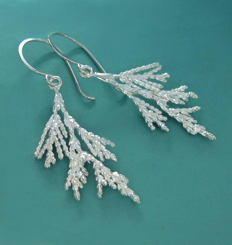 Juniper Branch Earrings in Sterling Silver image 2