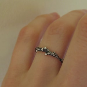 Live Oak Twig Stacking Ring in Sterling Silver image 3