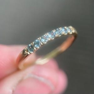 Montana Sapphire Wedding or Anniversary Band in Sterling Silver Solid 10 14k or 18k Gold or Platinum