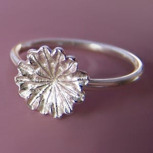 Poppy Flower Ring in Sterling Silver