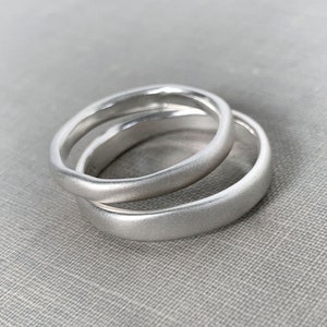 River Wedding Ring in Recycled Sterling Silver, Modern Organic Wedding Ring, Choose a Finish and Width image 3