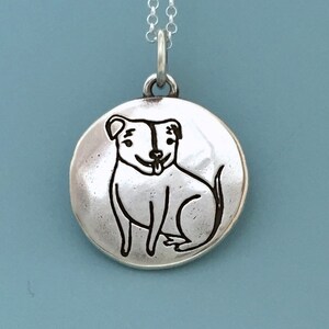 Personalisierte Pit Bull Sterling Silber Halskette
