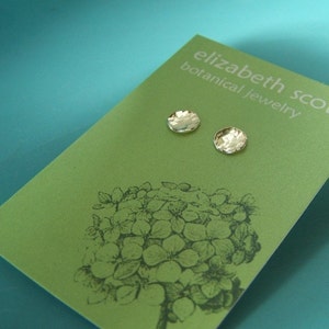 Tiny 22k Gold and Sterling Silver Pool Post Earrings image 3