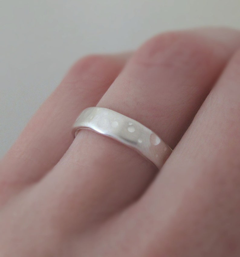 Recycled Sterling Silver Wedding Ring, Shoreline, Choose a Width image 3