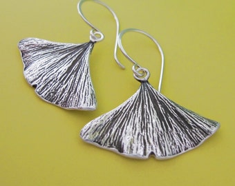 Sterling Silver Ginkgo Leaf Earrings: Nature Inspired Jewelry
