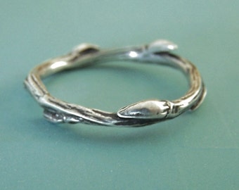 Anneau de Twig de saule dans l’argent sterling