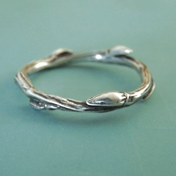 Anneau de Twig de saule dans l’argent sterling