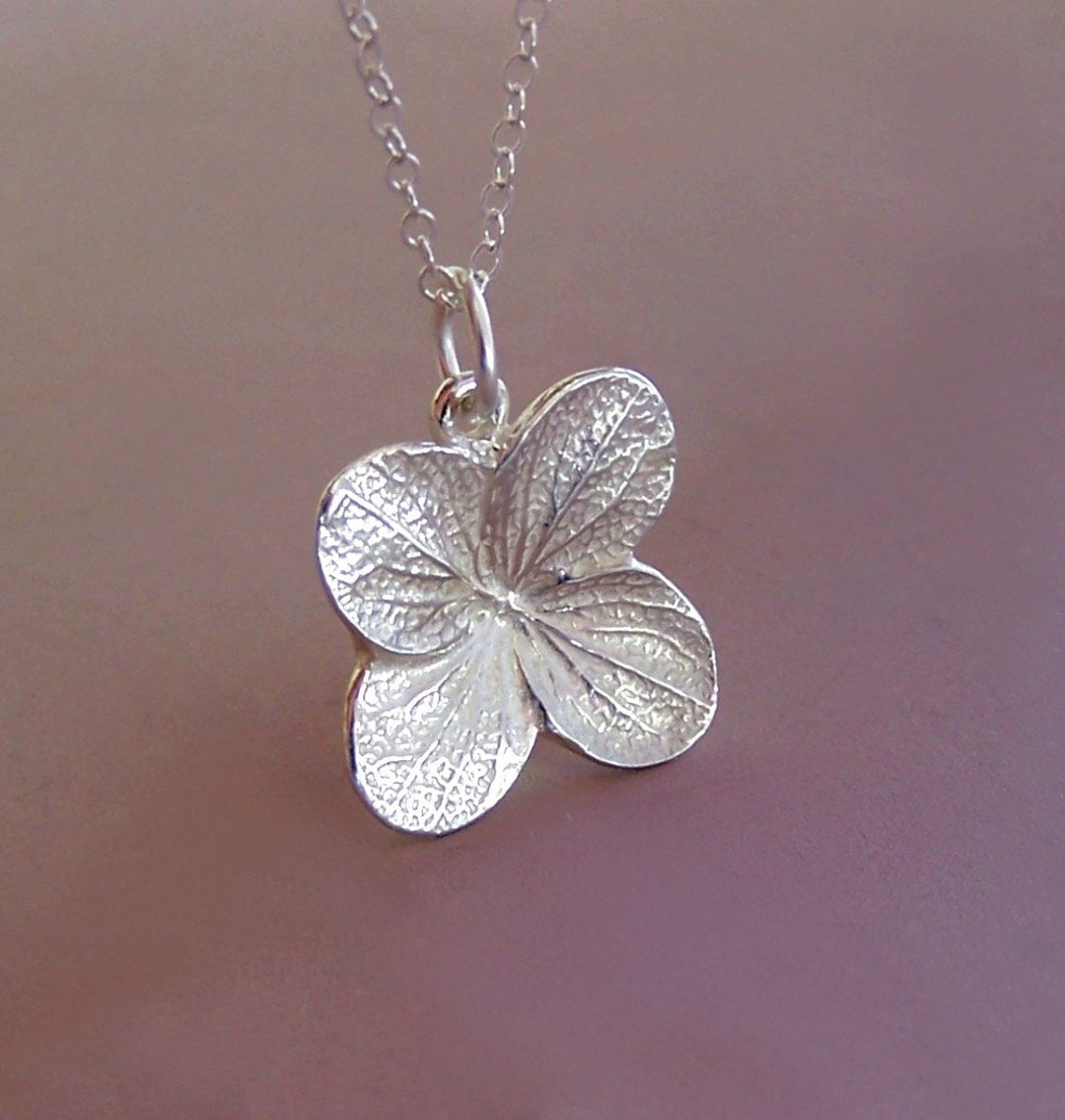Hydrangea Flower Necklace in Sterling Silver, Last Minute Gift, Free ...