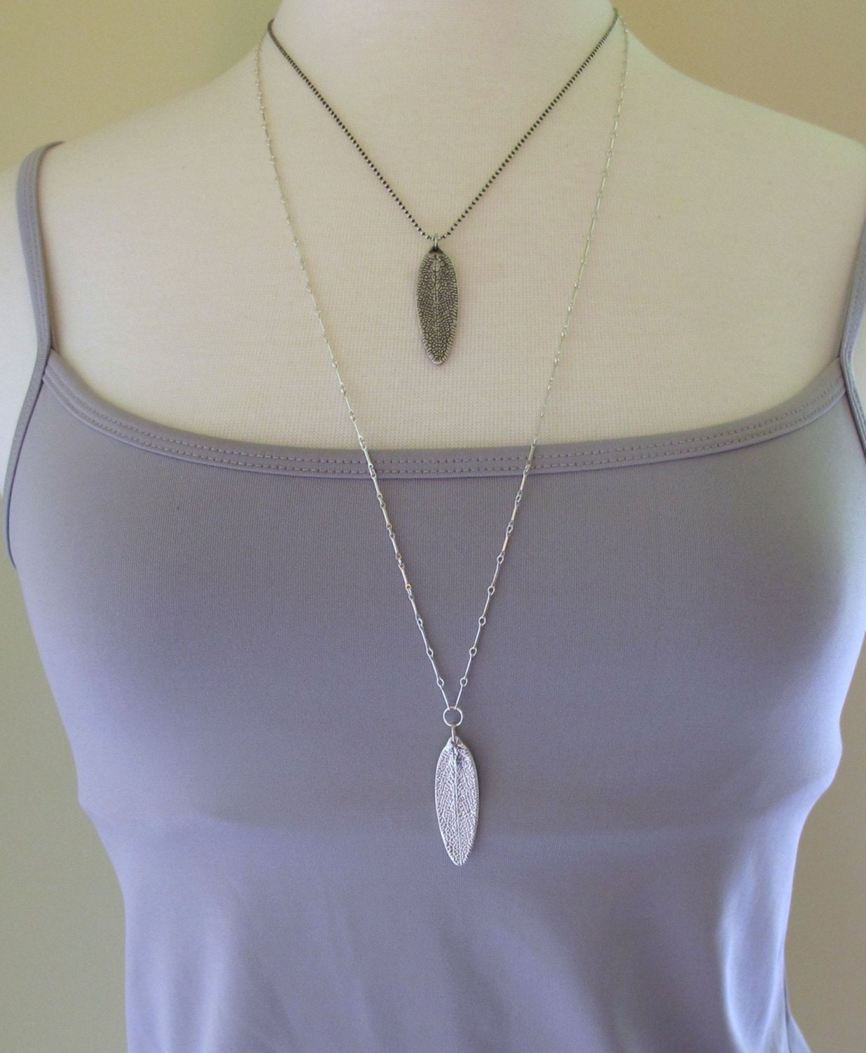 Sage Leaf Necklace in Sterling Silver Last Minute Gift Free Etsy