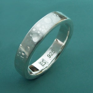 Recycled Sterling Silver Wedding Ring, Shoreline, Choose a Width image 2