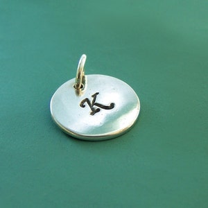 Sterling Silver Initial Charm, 7/16"