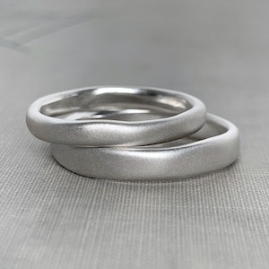 River Wedding Ring in Recycled Sterling Silver, Modern Organic Wedding Ring, Choose a Finish and Width